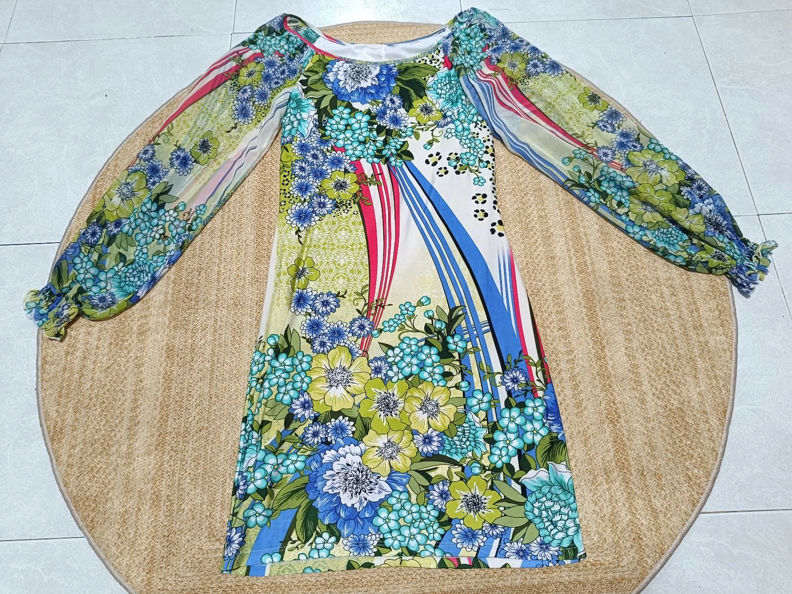 Printed chiffon sleeved dress – photo 5